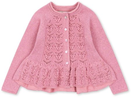 Konges Sløjd Powder Pink Cabby Frill Cardigan Hot on Sale