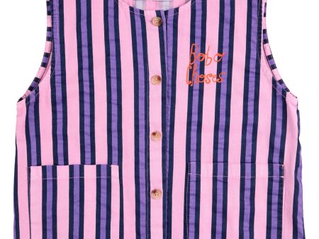 Bobo Choses Pink Stripes All Över Sleevless Shirt For Cheap