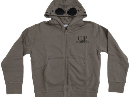 C.P. Company Walnut Brown Zip Sweatshirt Hood Online now