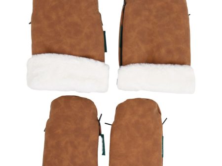 KongWalther Family Set Brown Faux Suede Østerbro Barnvagnshandskar For Discount