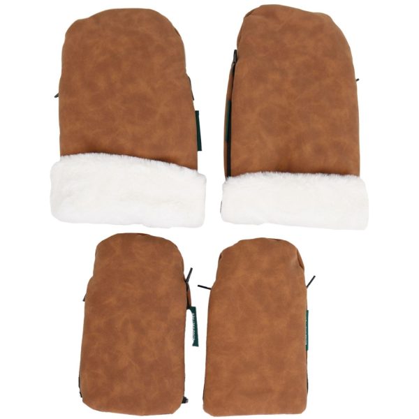 KongWalther Family Set Brown Faux Suede Østerbro Barnvagnshandskar For Discount