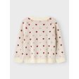 Lil Atelier Turtledove Saran Stickad Cardigan Heart Hot on Sale