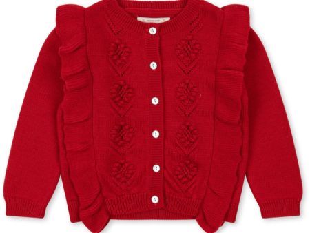 Konges Sløjd Barbados Cherry Fiol Frill Cardigan Discount