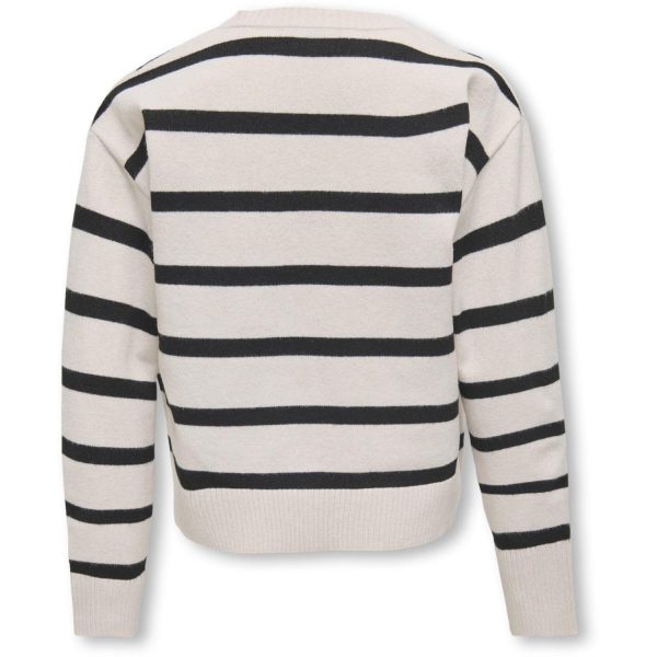 kids ONLY Birch Black Ama Stripe V-Neck Cardigan Stickad Online