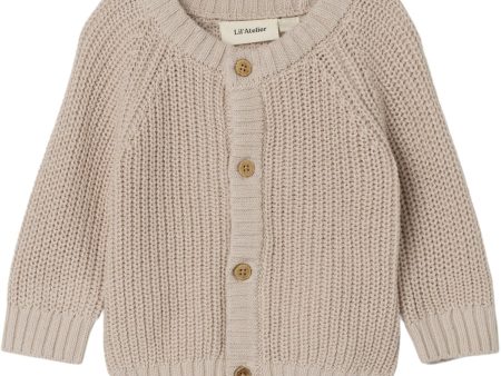 Lil Atelier Gray Morn Emlen Stickad Cardigan Noos Online Sale