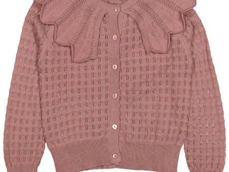 MarMar Cotton Rayon Knit Lace Dusty Mauve Thalla Cardigan For Discount