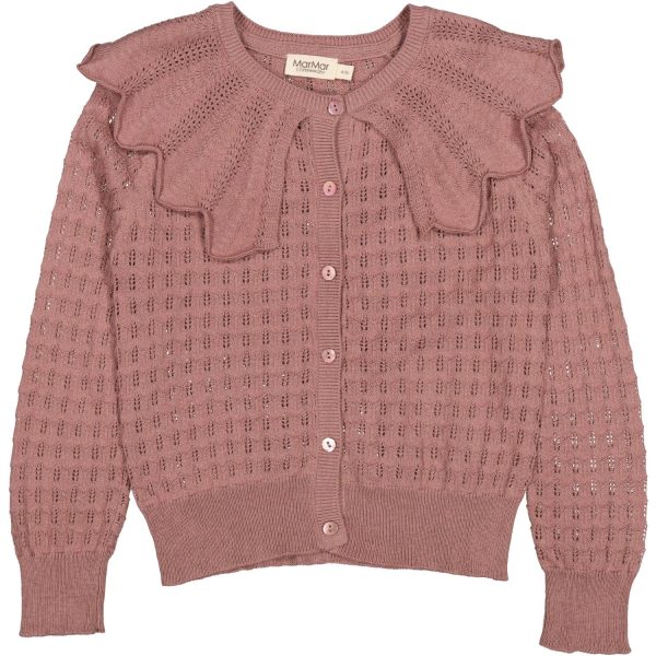 MarMar Cotton Rayon Knit Lace Dusty Mauve Thalla Cardigan For Discount