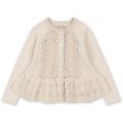 Konges Sløjd Off White Melange Cabby Frill Cardigan Hot on Sale