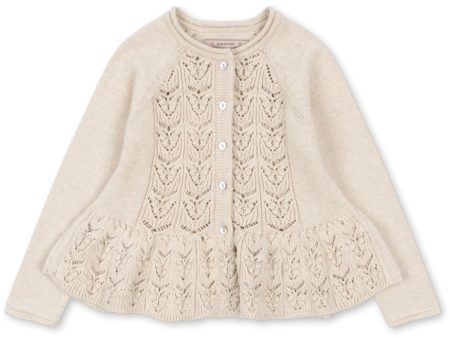 Konges Sløjd Off White Melange Cabby Frill Cardigan Hot on Sale