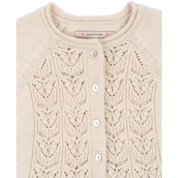 Konges Sløjd Off White Melange Cabby Frill Cardigan Hot on Sale