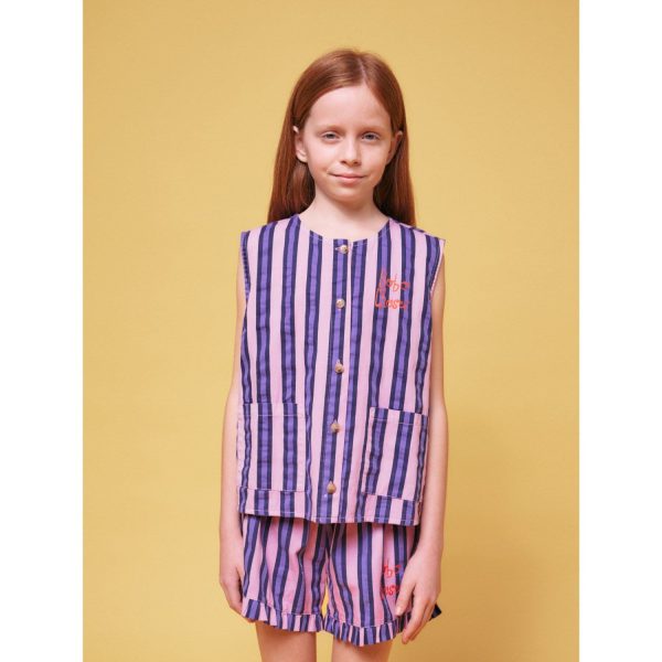 Bobo Choses Pink Stripes All Över Sleevless Shirt For Cheap