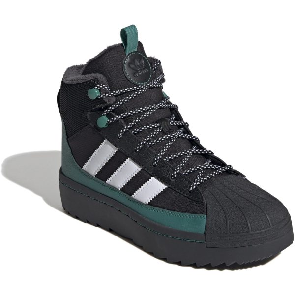 adidas Originals Core black White Active Green Superstar Winter Trek J Stövlar For Cheap