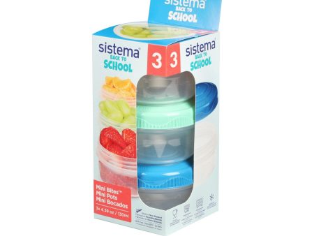 Sistema To Go Mini Bites Matförvaring 130 ml Mixed Pack 3-pak For Sale