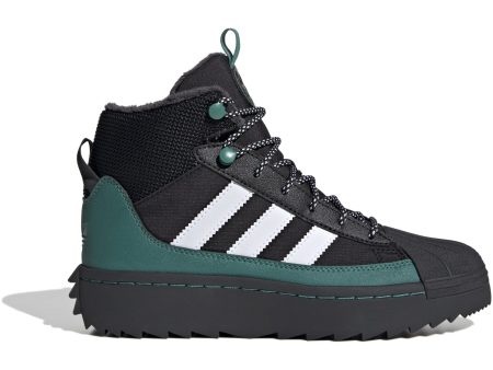 adidas Originals Core black White Active Green Superstar Winter Trek J Stövlar For Cheap