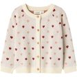 Lil Atelier Turtledove Saran Stickad Cardigan Heart Hot on Sale