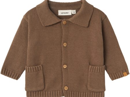 Lil Atelier Shitake Theo Loose Stickad Cardigan on Sale