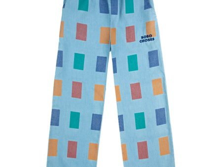 Bobo Choses Light Blue Color Game All Över Baggy Pants Discount