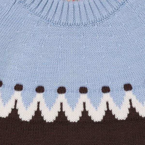 COPENHAGEN COLORS Brown Blue Combi Cupcake Classic Jumper Sale