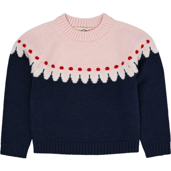 COPENHAGEN COLORS Navy Combi Cupcake Classic Jumper Online now