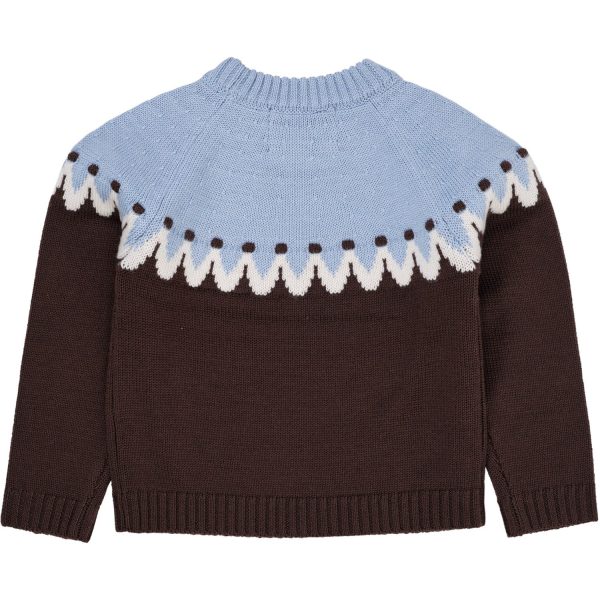 COPENHAGEN COLORS Brown Blue Combi Cupcake Classic Jumper Sale