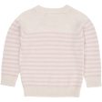 COPENHAGEN COLORS Cream Dusty Rose Stripe Merino Classic Striped Pullover Sale