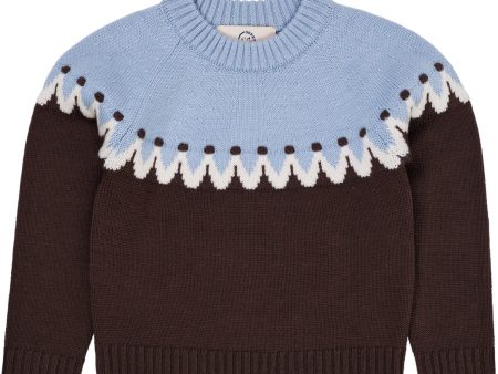 COPENHAGEN COLORS Brown Blue Combi Cupcake Classic Jumper Sale