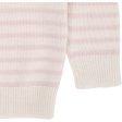 COPENHAGEN COLORS Cream Dusty Rose Stripe Merino Classic Striped Pullover Sale