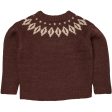 COPENHAGEN COLORS Dk Brown Cream Kombiull Island Blus Hot on Sale