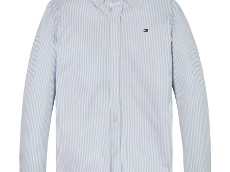 Tommy Hilfiger Breezy Blue Stripes Allover Regular Skjorta For Discount